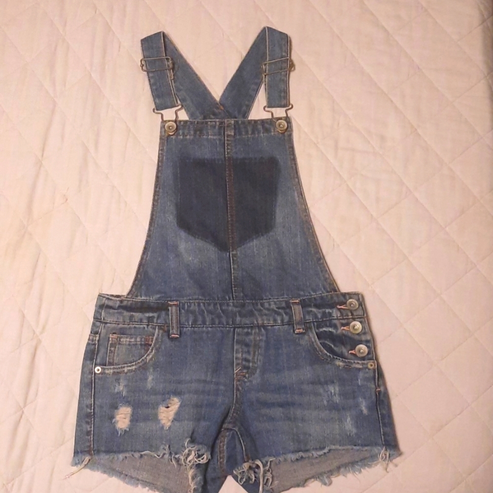 HIGHWAY girls distressed overalls